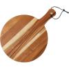 imageCreative CoOp Round Small Suar Wood Cutting Board with Handle Natural