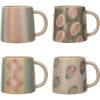 imageCreative CoOp Round Terracotta Mug Set with 4 Styles Multicolor Set of 4