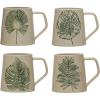 imageCreative CoOp Stoneware Debossed Leaf Reactive Crackle Glaze 4 Styles Mug Set 5quot L x 4quot W x 4quot H Multicolor