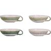 imageCreative CoOp Stoneware Mug Set with Various Colors and Low Height Multicolor Set of 4
