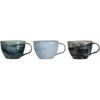 imageCreative CoOp Stoneware Mug with Marble Finish and Various Colors Multicolor Set of 3