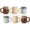 imageCreative CoOp Stoneware Mug with Whale Tail Handle and Small Dots Multicolor Set of 6