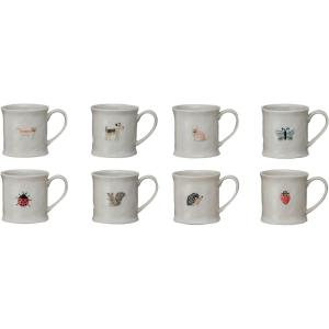 imageCreative CoOp Eclectic Fauna Stoneware Mug Multicolor Set of 8