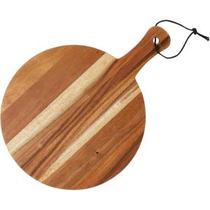 imageCreative CoOp Round Small Suar Wood Cutting Board with Handle Natural