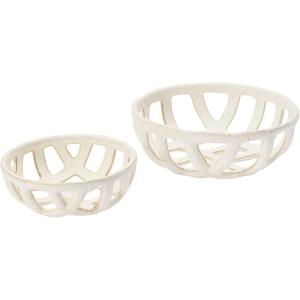 imageCreative CoOp S2 Stoneware Fruit w Reactive Glaze Basket White 2