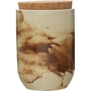 imageCreative CoOp Stoneware Cork Lid Reactive Glaze Jar 5quot L x 5quot W x 7quot H MulticolorMulticolor