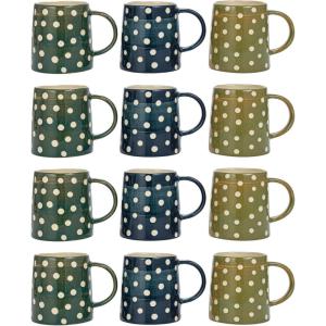 imageCreative CoOp Stoneware Mug with Dots Multicolor Set of 12