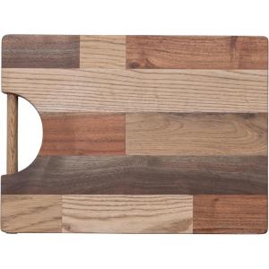 imageCreative CoOp Wood End Grain CheeseCutting Board with Handle Natural