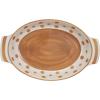 imageCreative CoOp 175 Quart Stoneware Oval Baking Dish with Dot Pattern Mustard and Grey