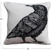 imageCreative CoOp 18 Square TwoSided Cotton Knit Pillow wCrow White ampamp Black