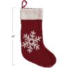 imageCreative CoOp 20 H Cotton Knit Stocking wSnowflake Red ampamp Cream Color