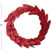 imageCreative CoOp 22quot Round Dried Natural Buri Palm Leaf Wreath Red