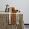 imageCreative CoOp 72quotL x 14quotW Cotton ampamp Linen Table Runner w Stripe ampamp Fringe Natural ampamp Brown