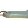 imageCreative CoOp Aqua Round Stoneware Cheese Board with Leather Tie Large