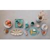 imageCreative CoOp Aqua Round Stoneware Cheese Board with Leather Tie Large