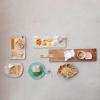 imageCreative CoOp Beige Marble and Mango Wood Cheese Board with Stripes Large