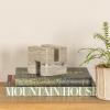 imageCreative CoOp Contemporary Marble Cookbook Stand WhiteBeige