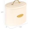 imageCreative CoOp DF2516 Oval Metal Lid Bread Box OffWhite