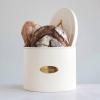 imageCreative CoOp DF2516 Oval Metal Lid Bread Box OffWhite