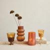 imageCreative CoOp Glass Stemmed VaseVotive Holder Amber Color