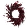 imageCreative CoOp Round Faux Pampas Grass Wreath Burgundy
