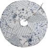 imageCreative CoOp Round Quilted Cotton Patchwork Floral Tree Skirt White and Blue