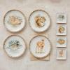 imageCreative CoOp Stoneware Plate with Animal and Floral Edge Multicolor Set of 4Multicolor