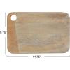 imageCreative CoOp Wide Mango Wood Rectangle Cheese and Cutting Board with Handle Whitewashed