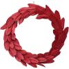 imageCreative CoOp 22quot Round Dried Natural Buri Palm Leaf Wreath Red
