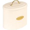 imageCreative CoOp DF2516 Oval Metal Lid Bread Box OffWhite