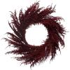 imageCreative CoOp Round Faux Pampas Grass Wreath Burgundy