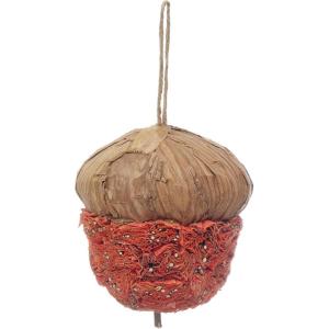 imageCreative CoOp 512quotH Cornhusk Acorn Ornament Orange