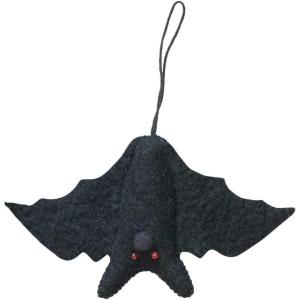 imageCreative CoOp 712quotL x 412quotH Handmade Wool Felt Bat Ornament Black