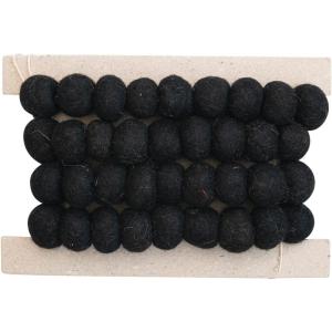 imageCreative CoOp 72quotL Handmade Wool Felt Ball Garland Black