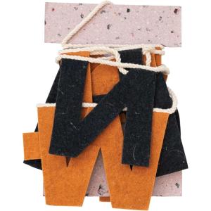 imageCreative CoOp 72quotL Handmade Wool Felt Banner quotHappy Halloweenquot Orange Color ampamp Black