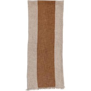 imageCreative CoOp 72quotL x 14quotW Cotton ampamp Linen Table Runner w Stripe ampamp Fringe Natural ampamp Brown
