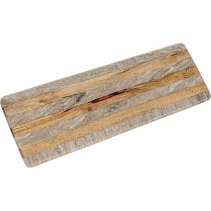 imageCreative CoOp Beige Marble and Mango Wood Cheese Board with Stripes Large