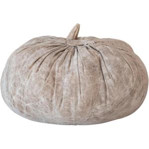 imageCreative CoOp Large Vintage Cotton Canvas Pumpkin with Mango Wood Stem Natural