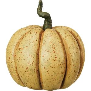 imageCreative CoOp Resin Pumpkin Decor with Green Stem Orange