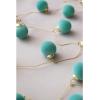 image72quot L Flocked Glass Ball Ornament Garland wGold Cord Mint Color