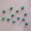 image72quot L Flocked Glass Ball Ornament Garland wGold Cord Mint Color