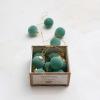 image72quot L Flocked Glass Ball Ornament Garland wGold Cord Mint Color