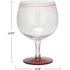 imageCreative CoOp 20 oz Stemmed Fluted Wine Glass with Stripe and Red Base Clear