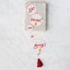 imageCreative CoOp 37quot H Handmade Recycled Paper Banner wBeaded Tassel Eat Drink and Be Merry Multi Color