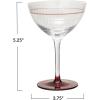 imageCreative CoOp 6 oz Fluted Champagne and Coupe Glass with Stripe ampamp Red Base Clear