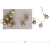 imageCreative CoOp 72quot L Etched Mercury Glass Ball Ornament Garland wSnowflakes Antique Gold Finish