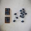 imageCreative CoOp 72quot L Handmade Recycled Paper Honeycomb Finial Garland wGold Glitter Blue