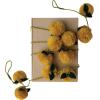 imageCreative CoOp Acrylic Pom Pom Garland with Wool Felt Leaves Mustard Color and Green