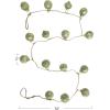 imageCreative CoOp Embossed Mercury Glass Ball Ornament Garland with Jute Cord Olive Green