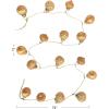imageCreative CoOp Embossed Mercury Glass Ornament Garland on Gold Cord Apricot Color
